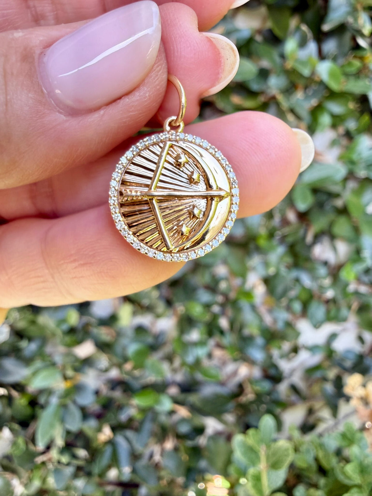 Olivia K Diamond Bezzled Bow and Arrow/Sagittarius Charm in 14k