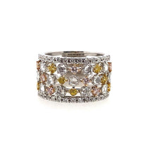 Load image into Gallery viewer, White, Pink and Yellow Diamond Ring in 18k
