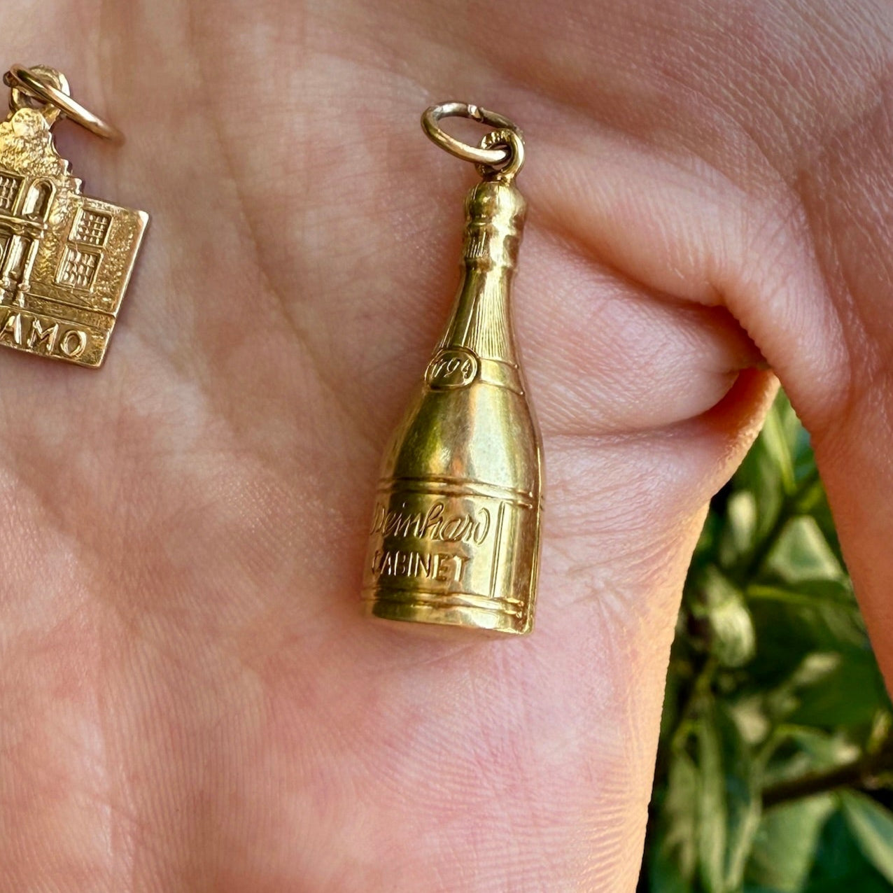 Vintage Champagne Bottle in 14K