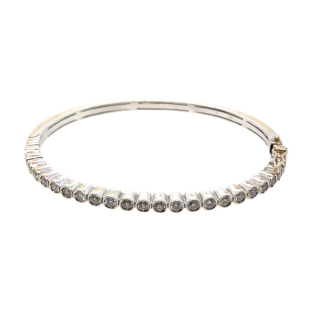 Vintage Diamond Bangle in 18K White Gold