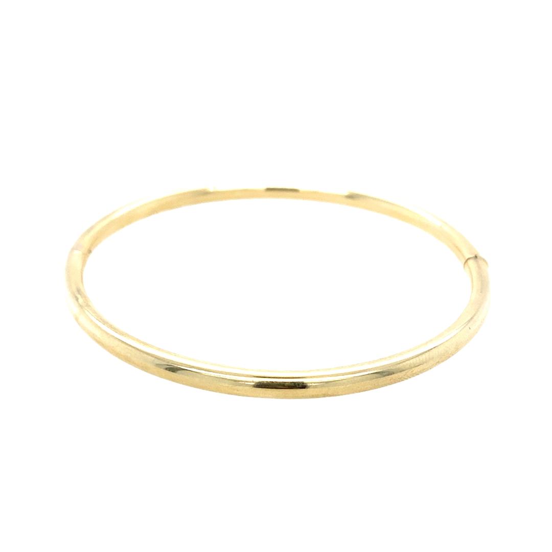 Pair of Hollow Oval Bangles in 14k Gold