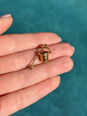 Pail and Shovel Charm in 14k