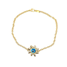 Load image into Gallery viewer, Vintage Evil Eye Bracelet in 14K
