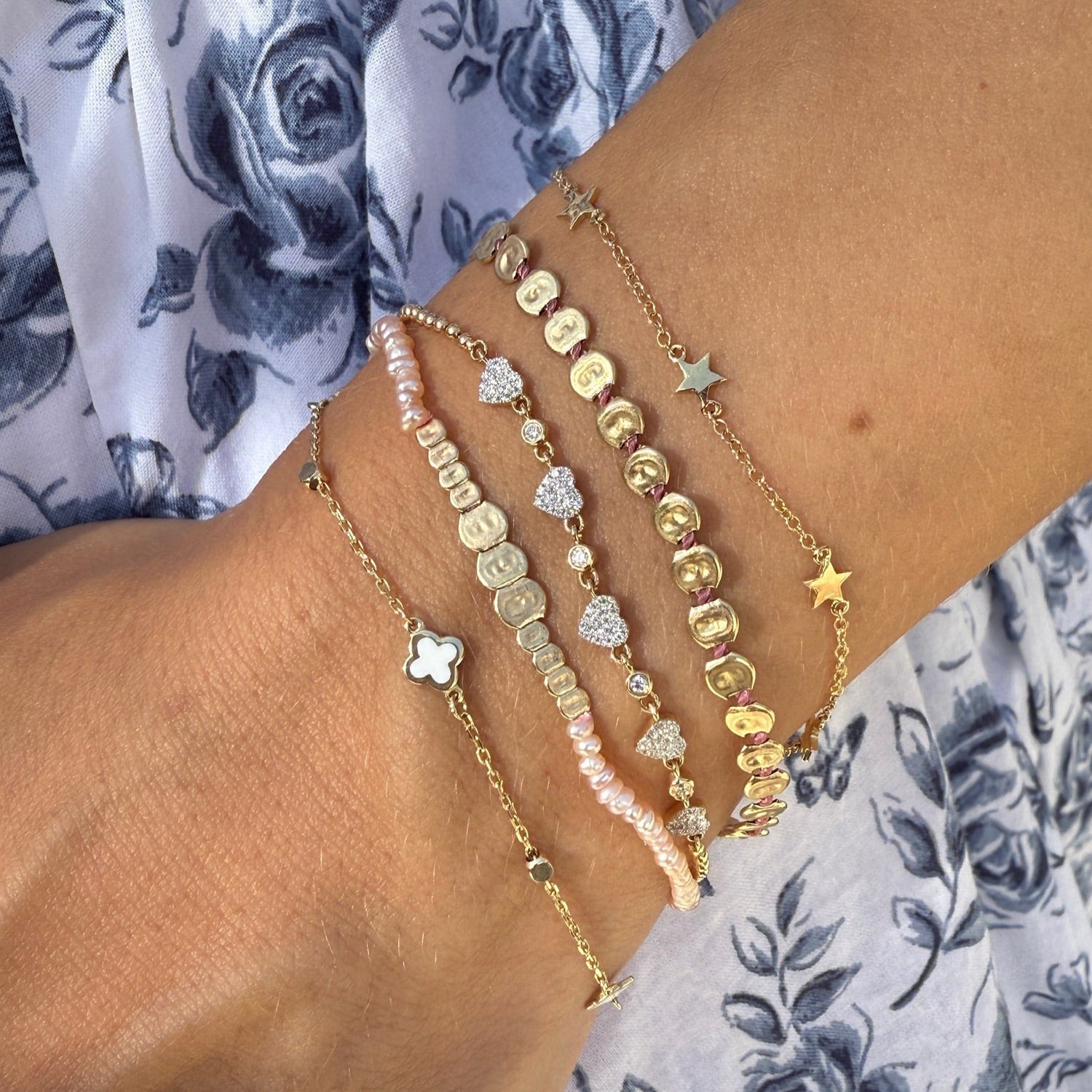 Olivia K Large Fleck Bracelet in Dusty Rose