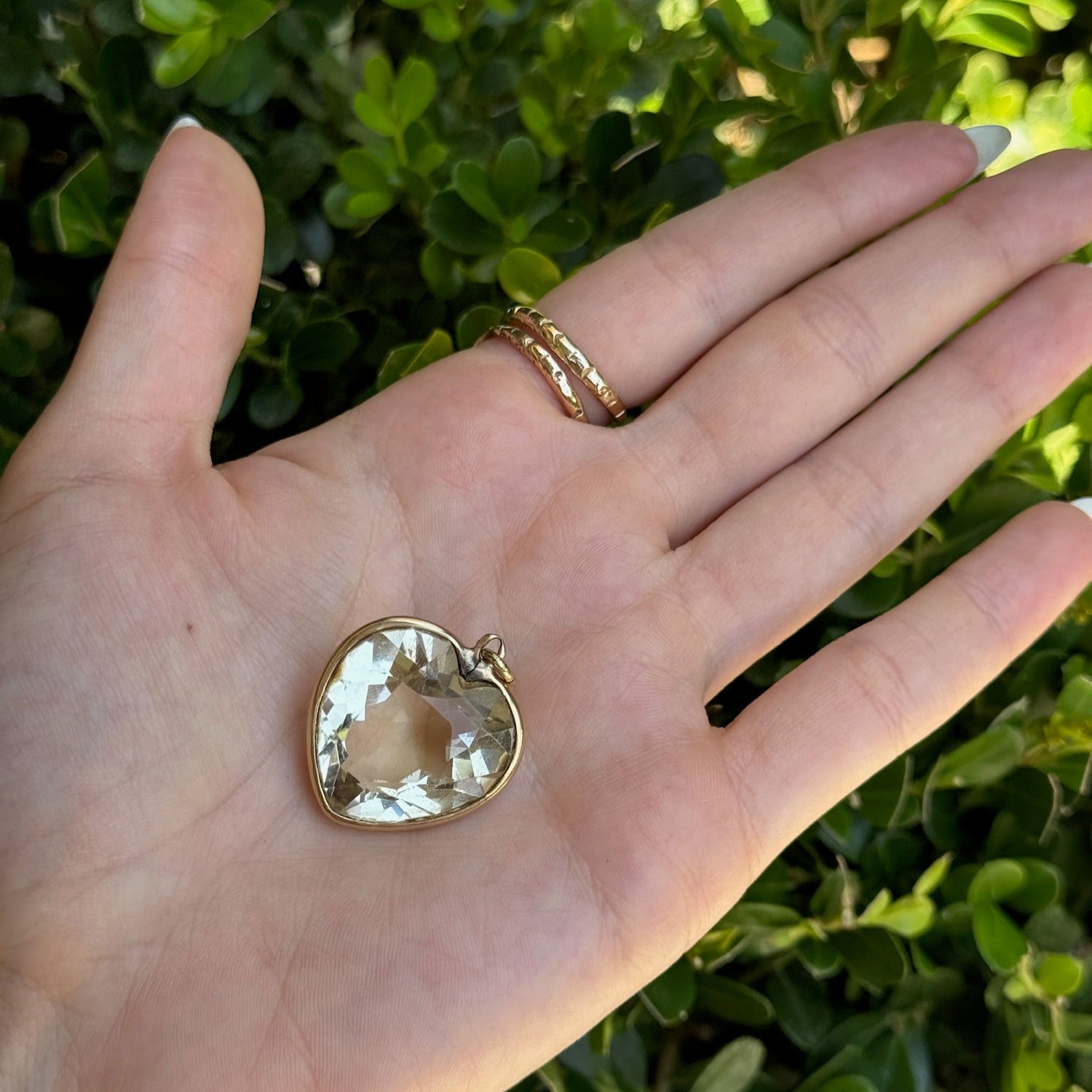 Vintage Heart Citrine Charm