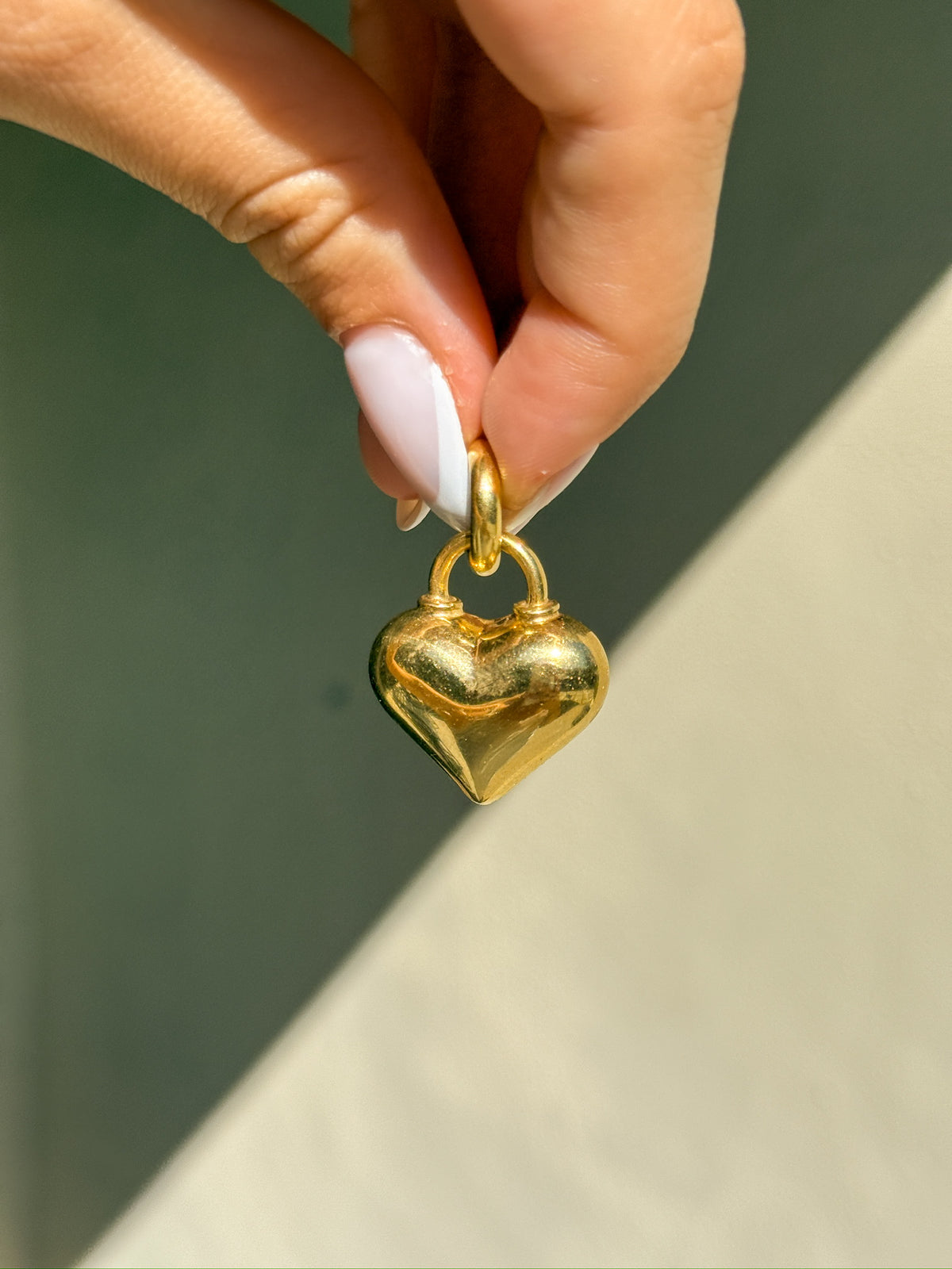Puffy Heart Charm in 18k