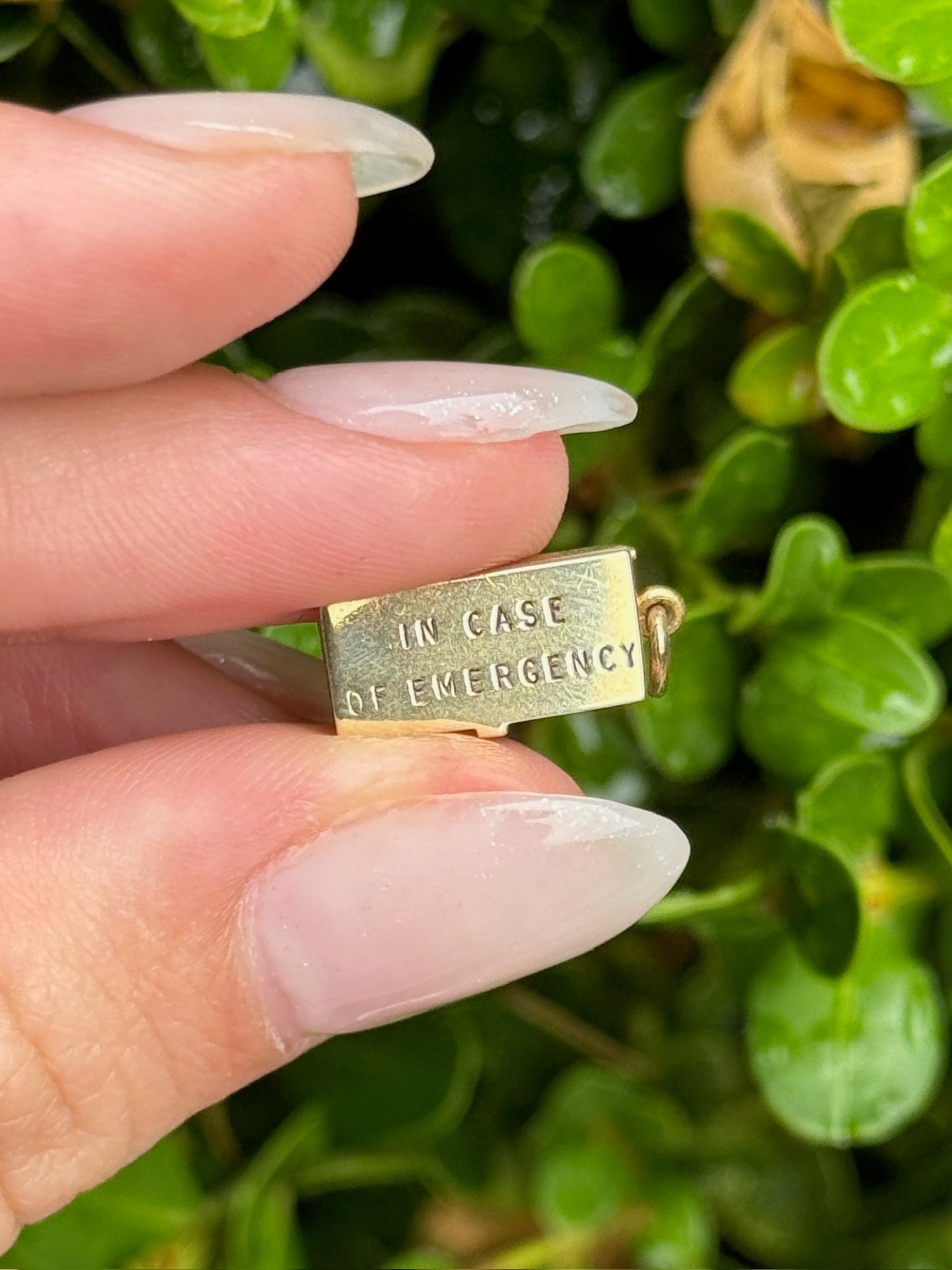 Vintage 'In Case of Emergency' Charm in 14K