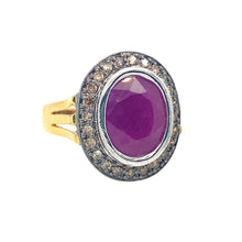 Load image into Gallery viewer, Vintage Ruby and Diamond Ring in 18K
