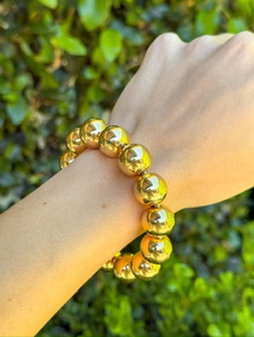 Large Gold Ball Bracelet in 18k
