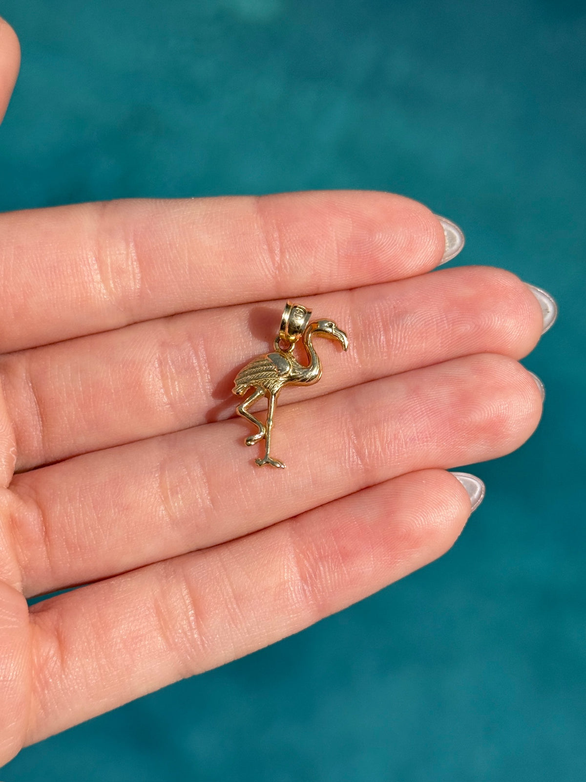 Gold Flamingo Charm in 14k