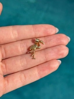 Gold Flamingo Charm in 14k