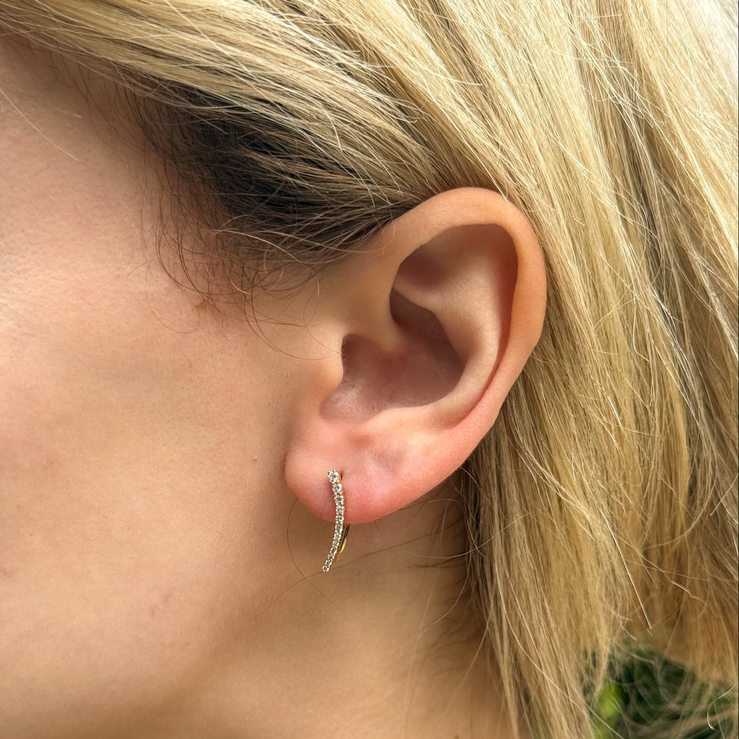 Vintage Diamond Earrings in 14K Gold