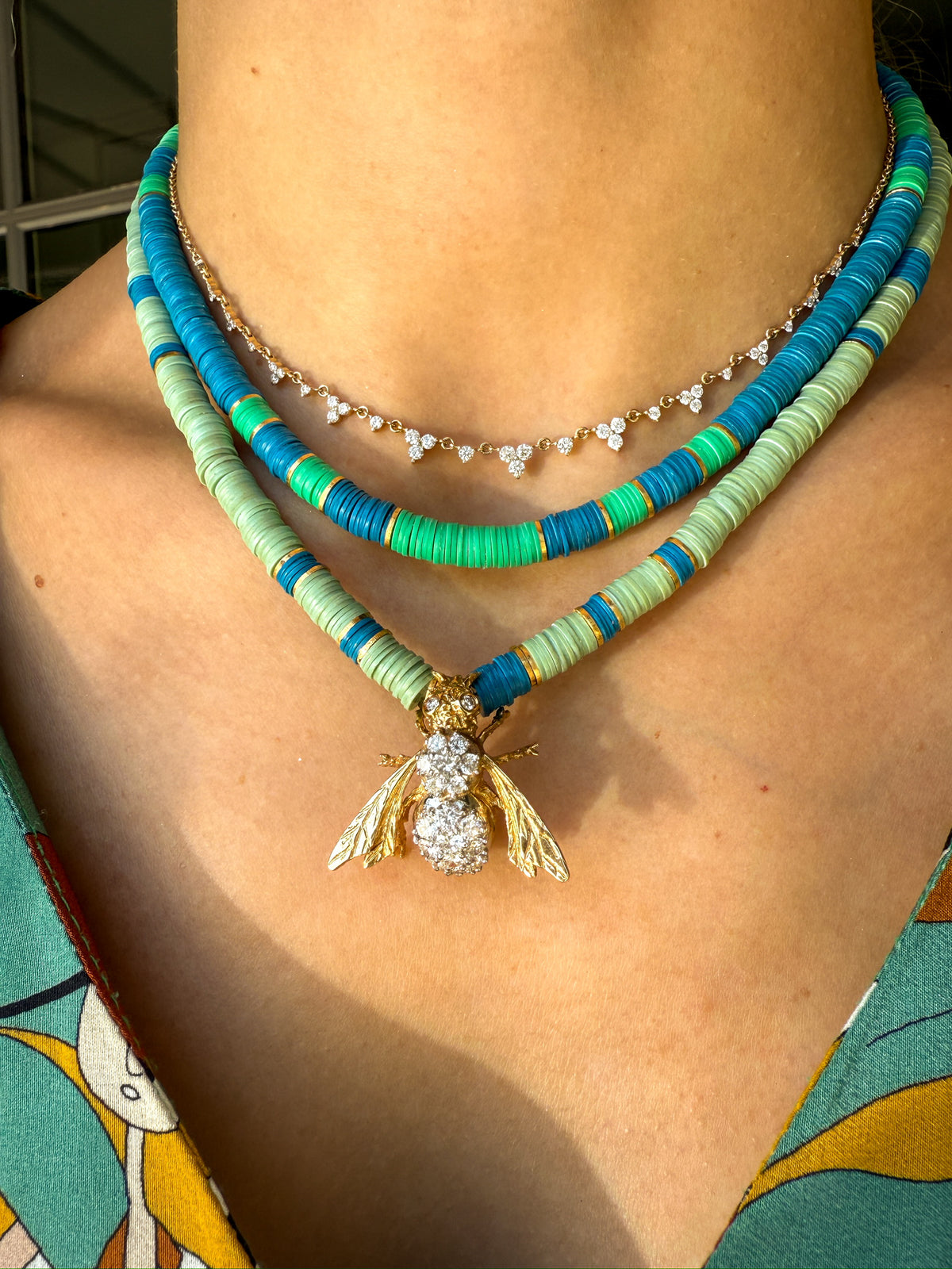 Vintage Diamond Bee in 14K