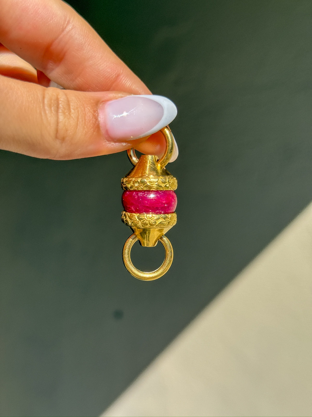 Vintage Ruby Pendant in 18k