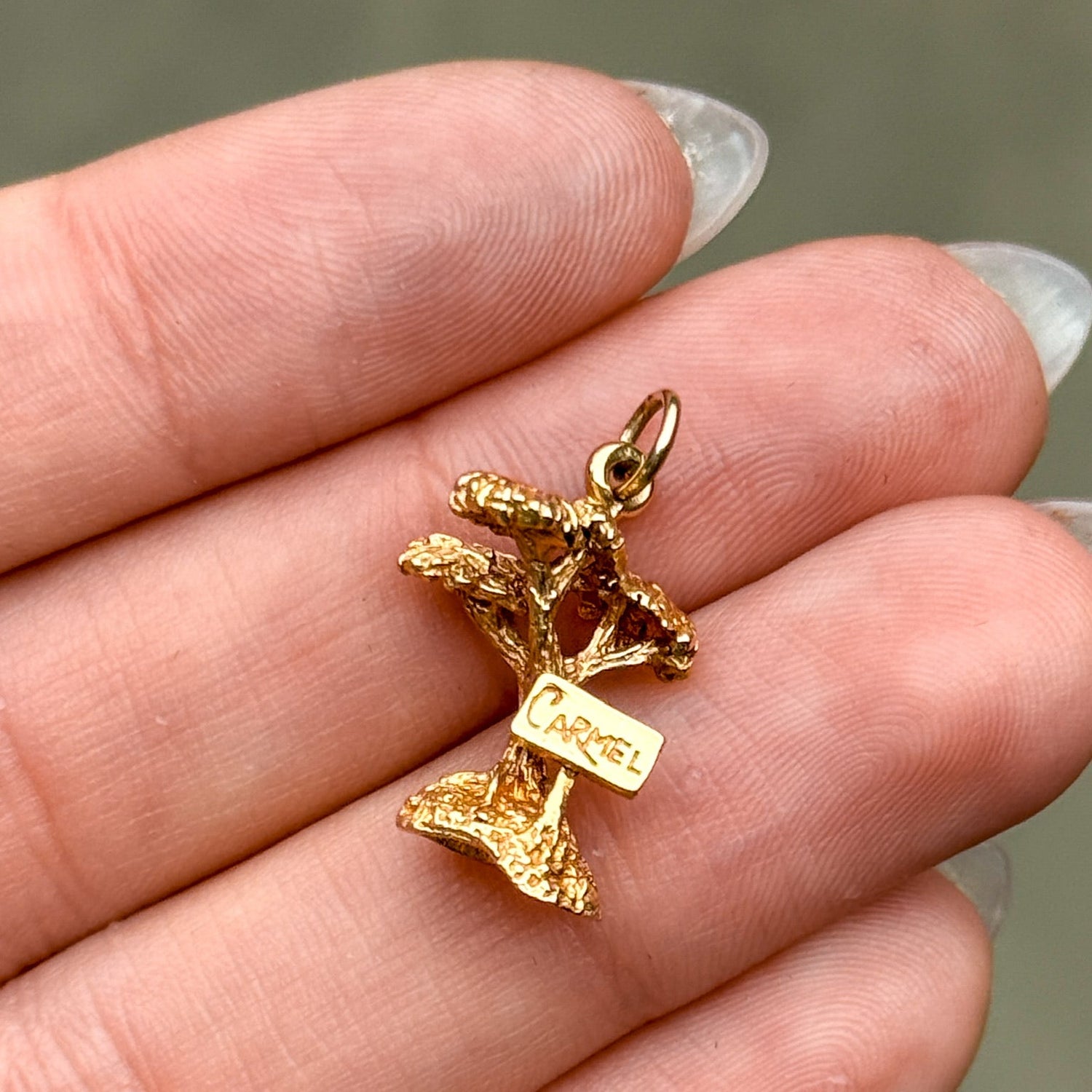 Vintage Carmel Tree Charm in 14K