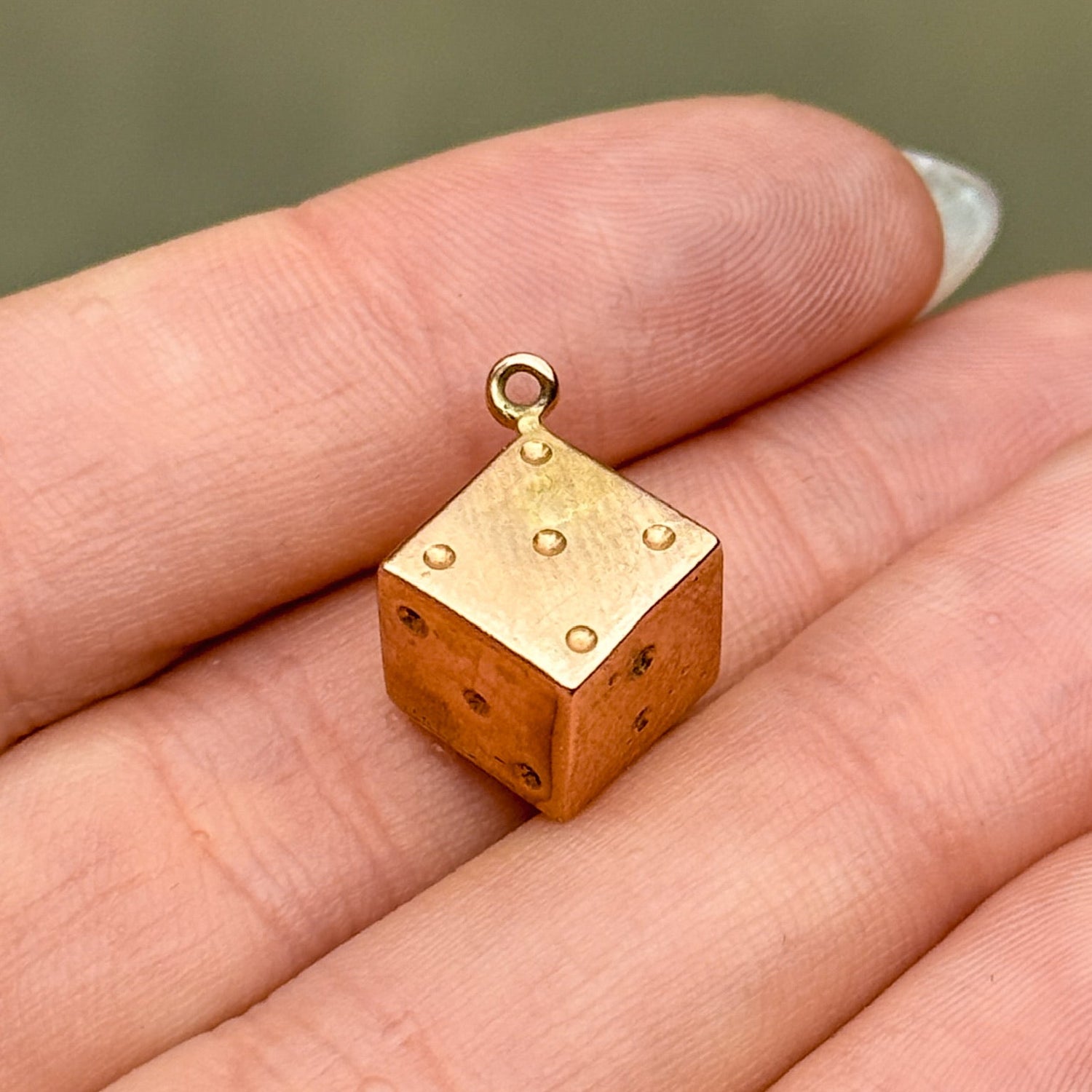 Vintage Dice Charm in 14K