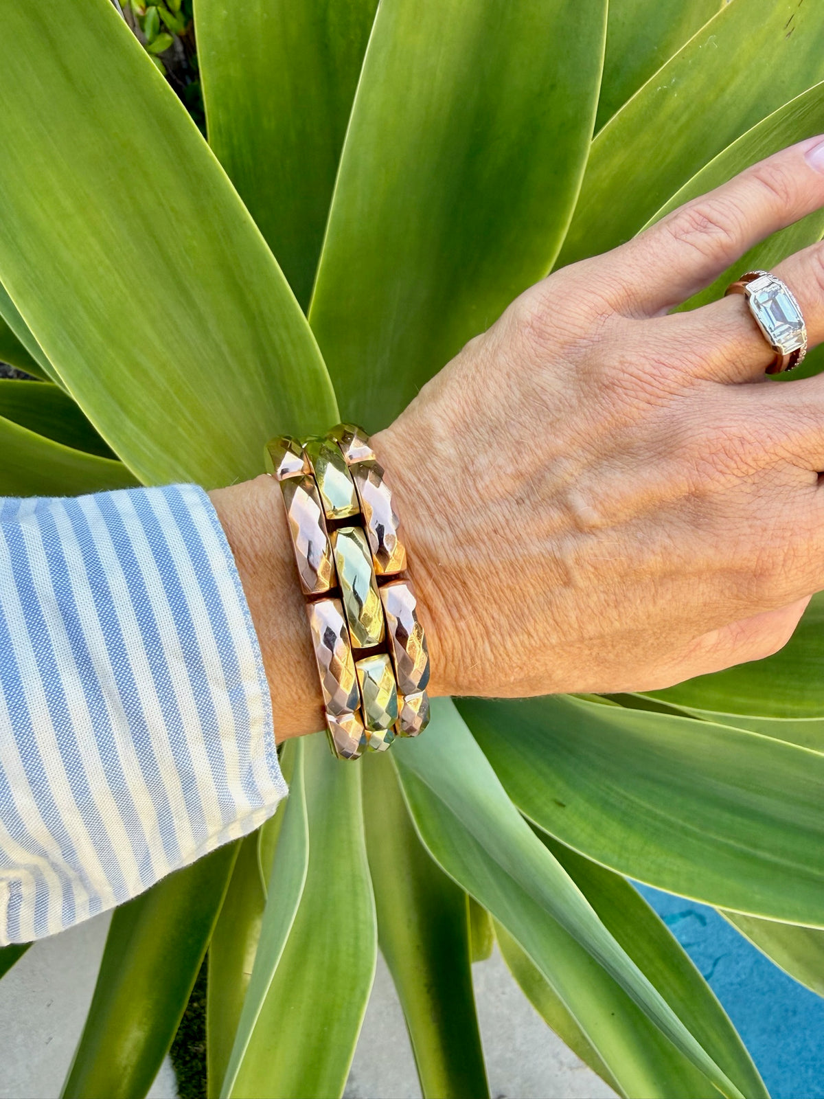 Vintage Two-Tone Rose and Yellow Gold Bracelet in 14k