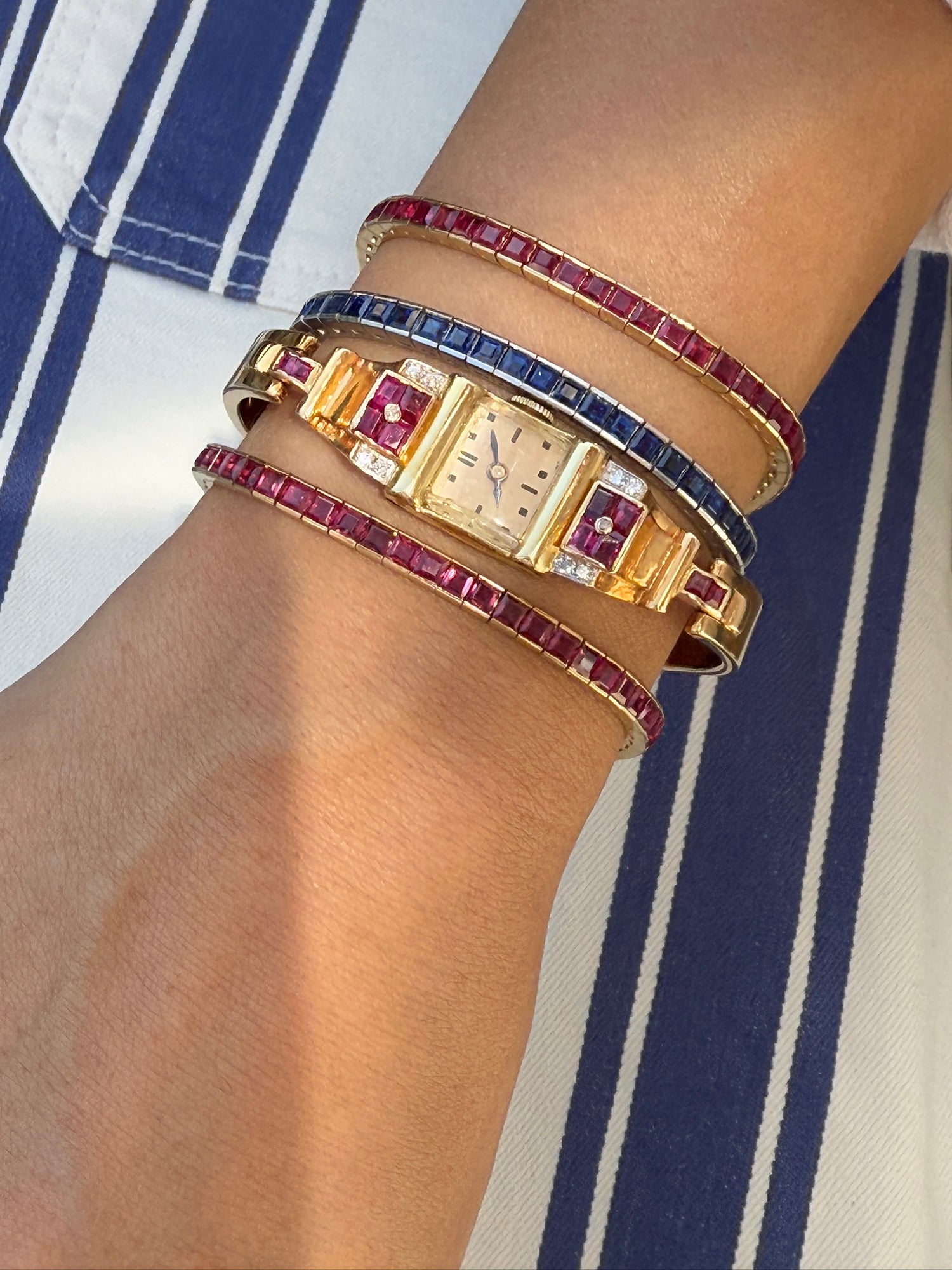 Vintage Ruby Bracelet in 18k Gold