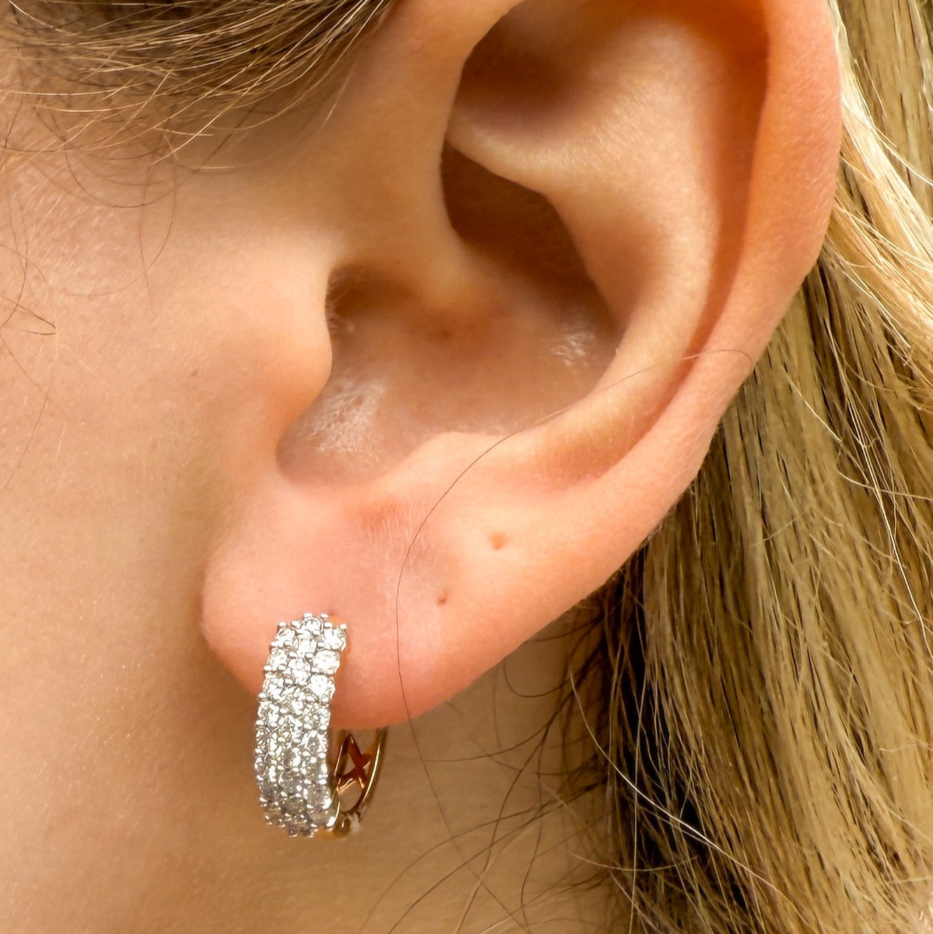 Diamond Huggies in 14K in Yellow Gold