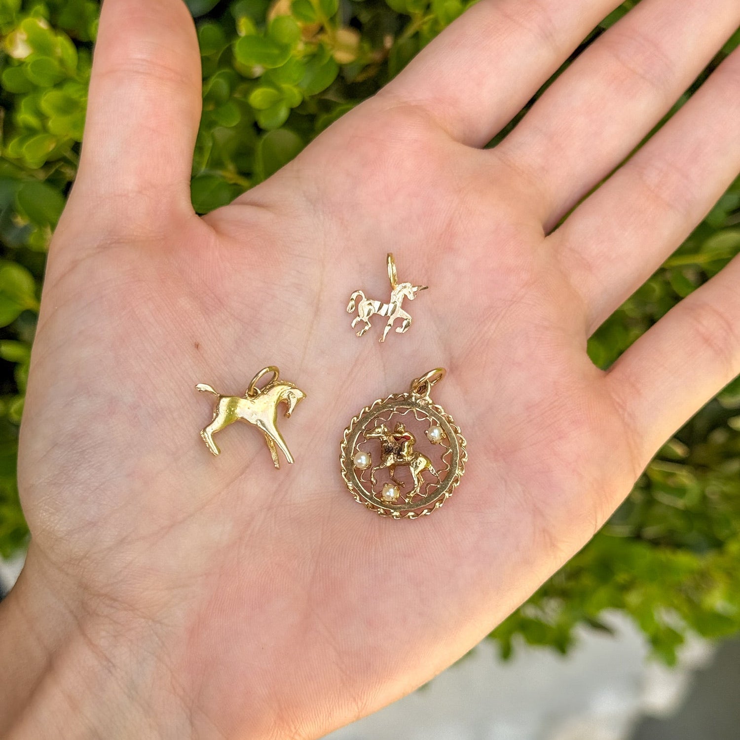 Vintage Horse Charm in 14K