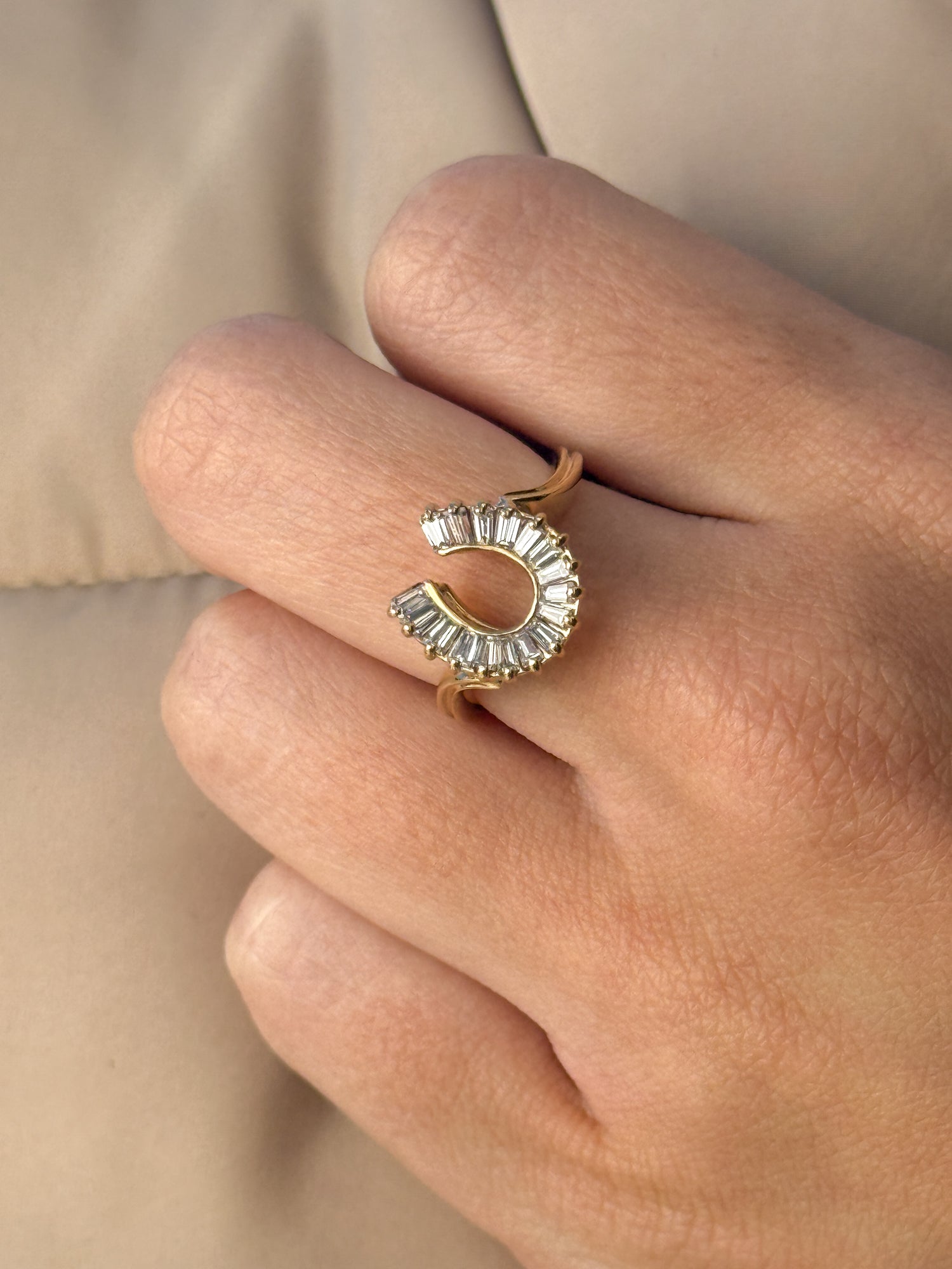 BD Vintage Diamond Horseshoe Ring in 14K