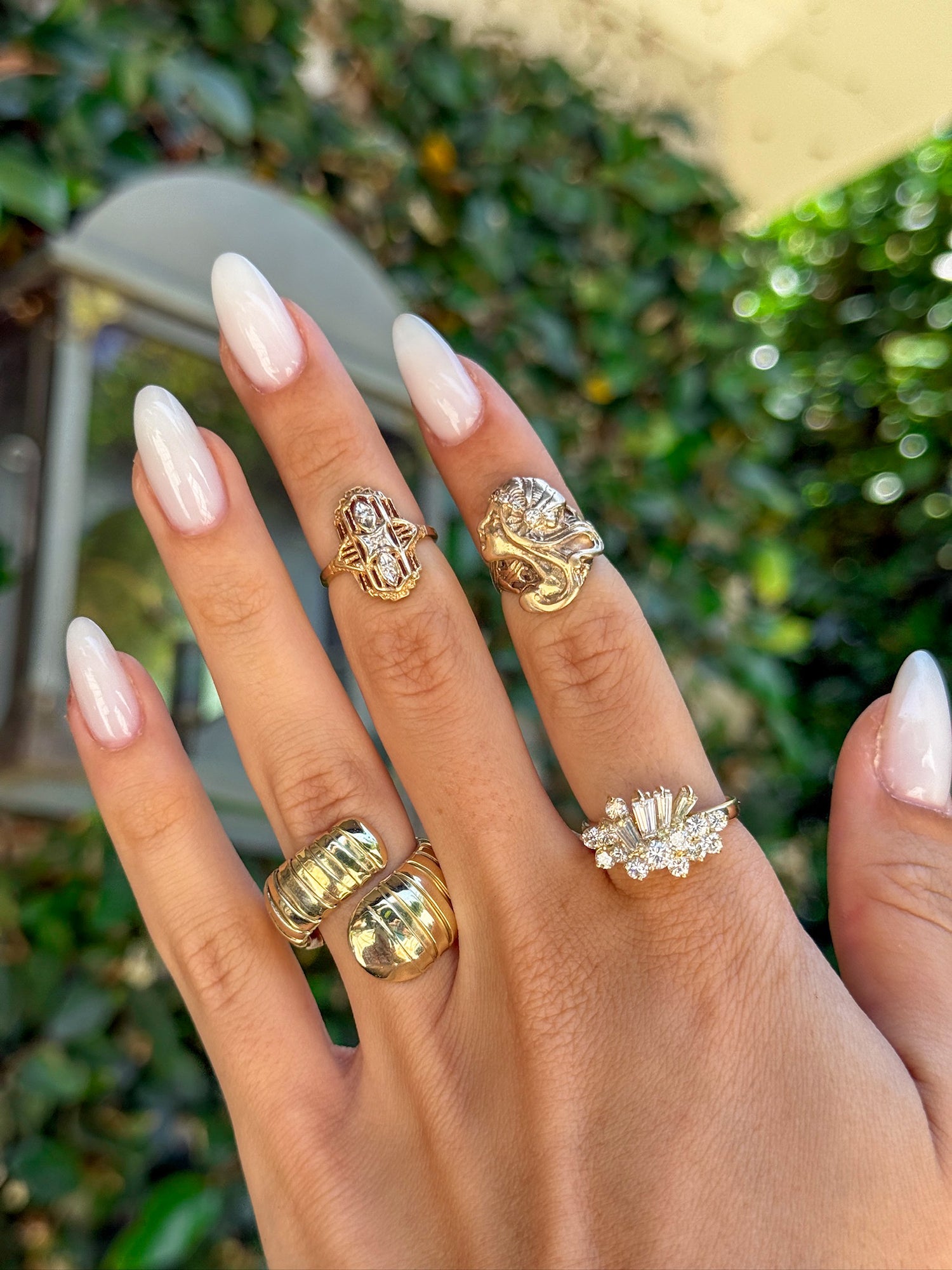 Vintage Tubogas Bypass Ring in 14K