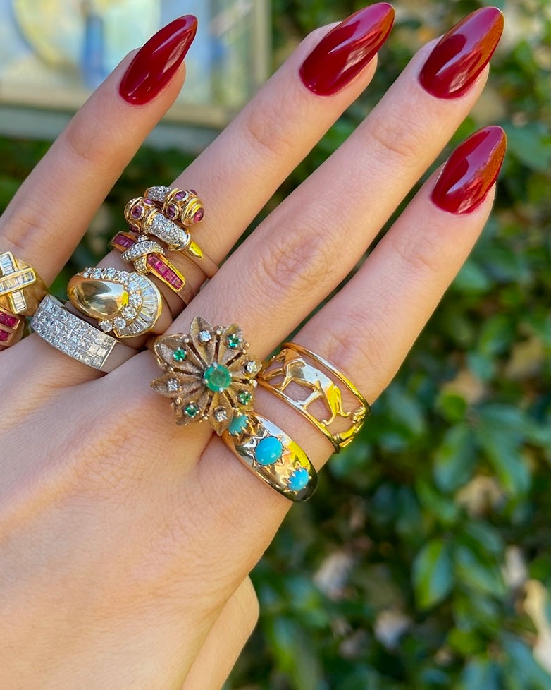 Vintage Panther Ring in 18K