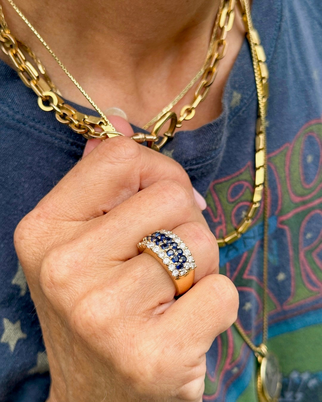 Sapphire and Diamond Ring in 14K