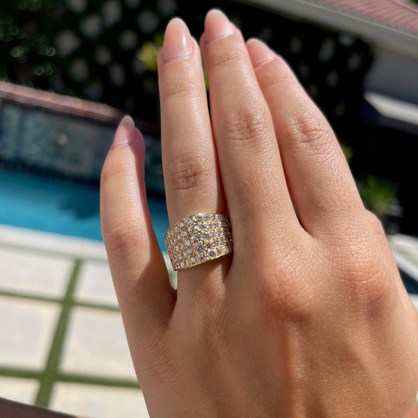 Vintage Pave Diamond Ring in 18K