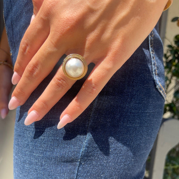 Vintage Pearl Ring in 14K