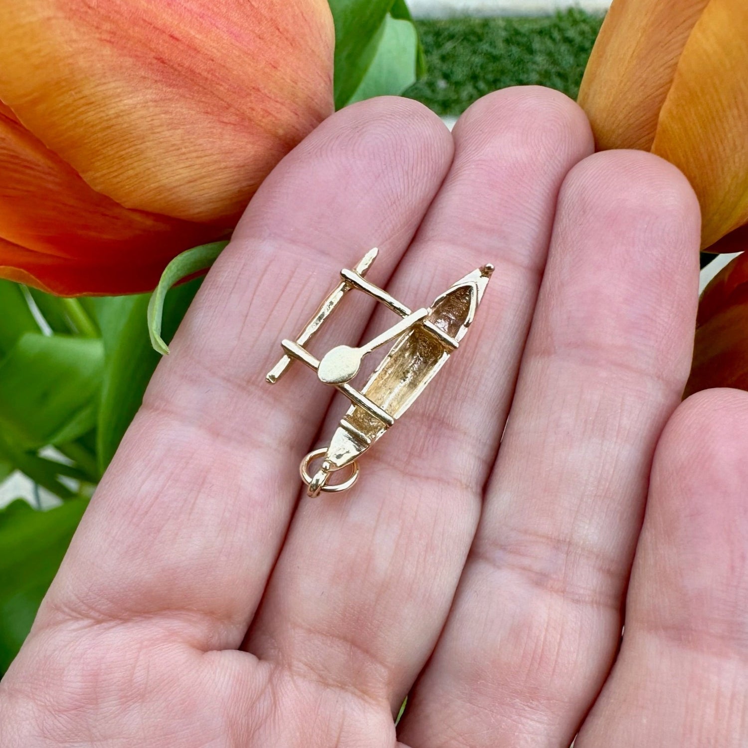 Vintage Outrigger Charm in 14k