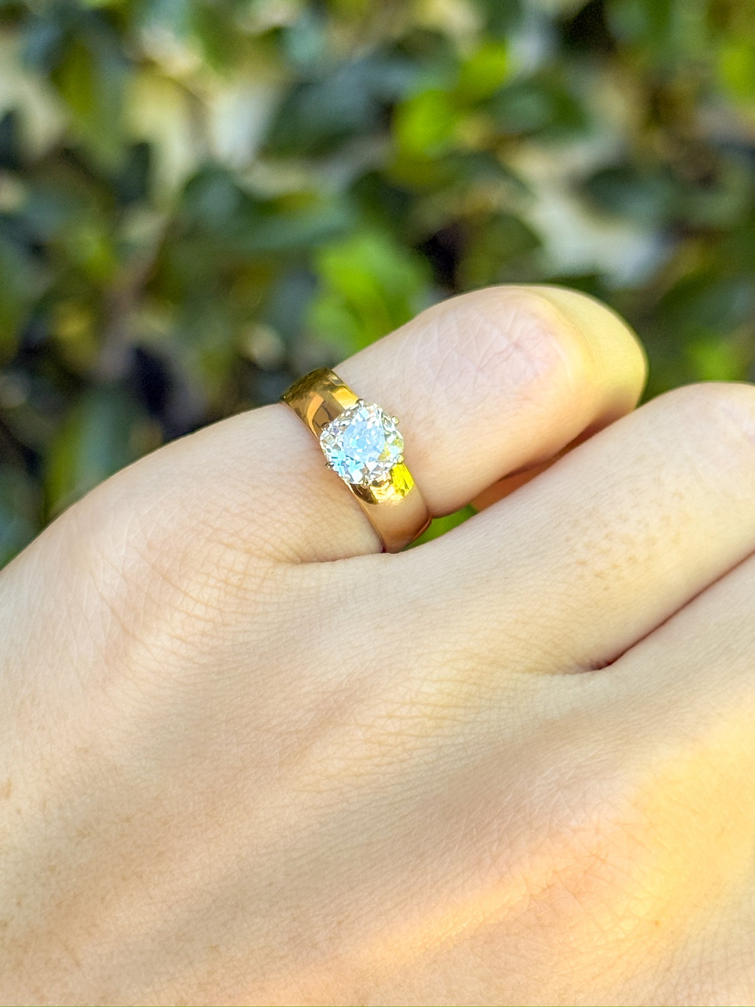 Vintage Old Mine Cut Diamond Ring in 14K