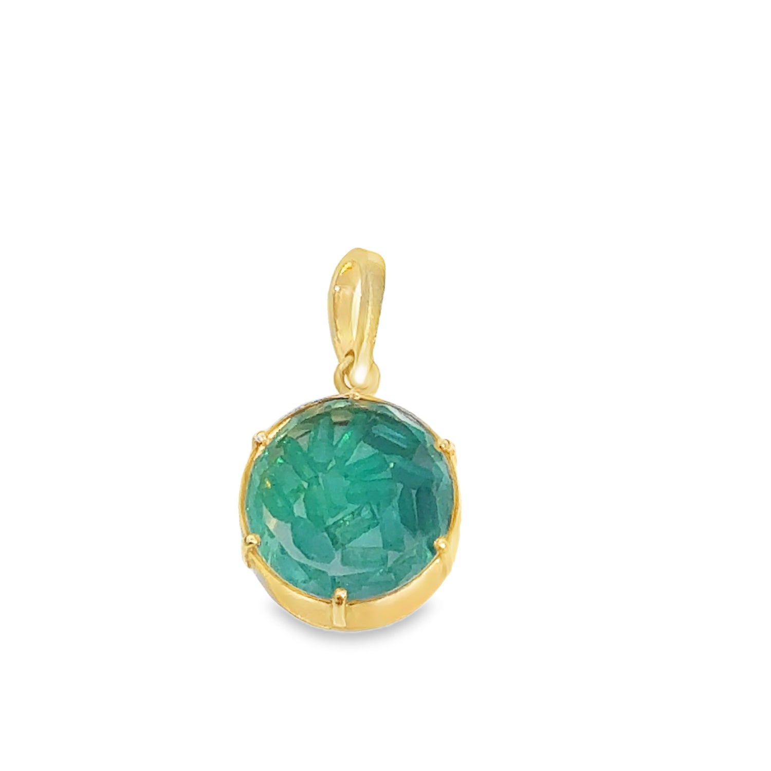 Baguette Emerald Shaker Locket in 14k