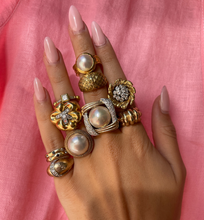 Load image into Gallery viewer, Vintage Hand Honed Cocktail Bombe Ring in 14K
