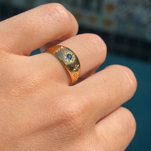 Load image into Gallery viewer, Antique Sapphire and Diamond Ring in 18K
