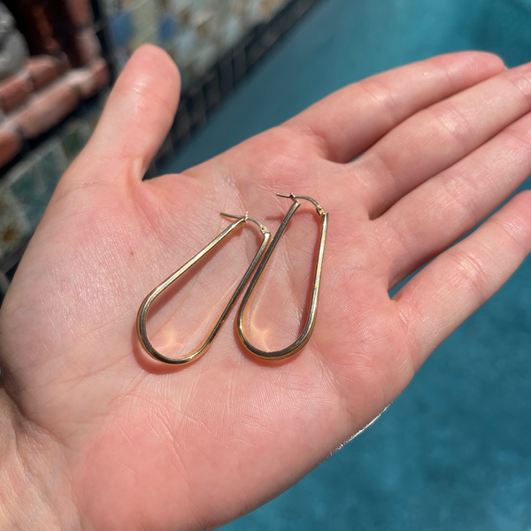 Vintage Elongated Earrings in 14K