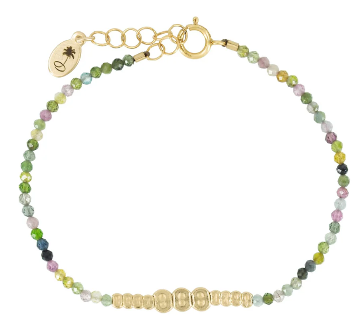 Olivia K Gemstone Fleck Bracelet in Tourmaline: Reconciliation, Friendship, Healing