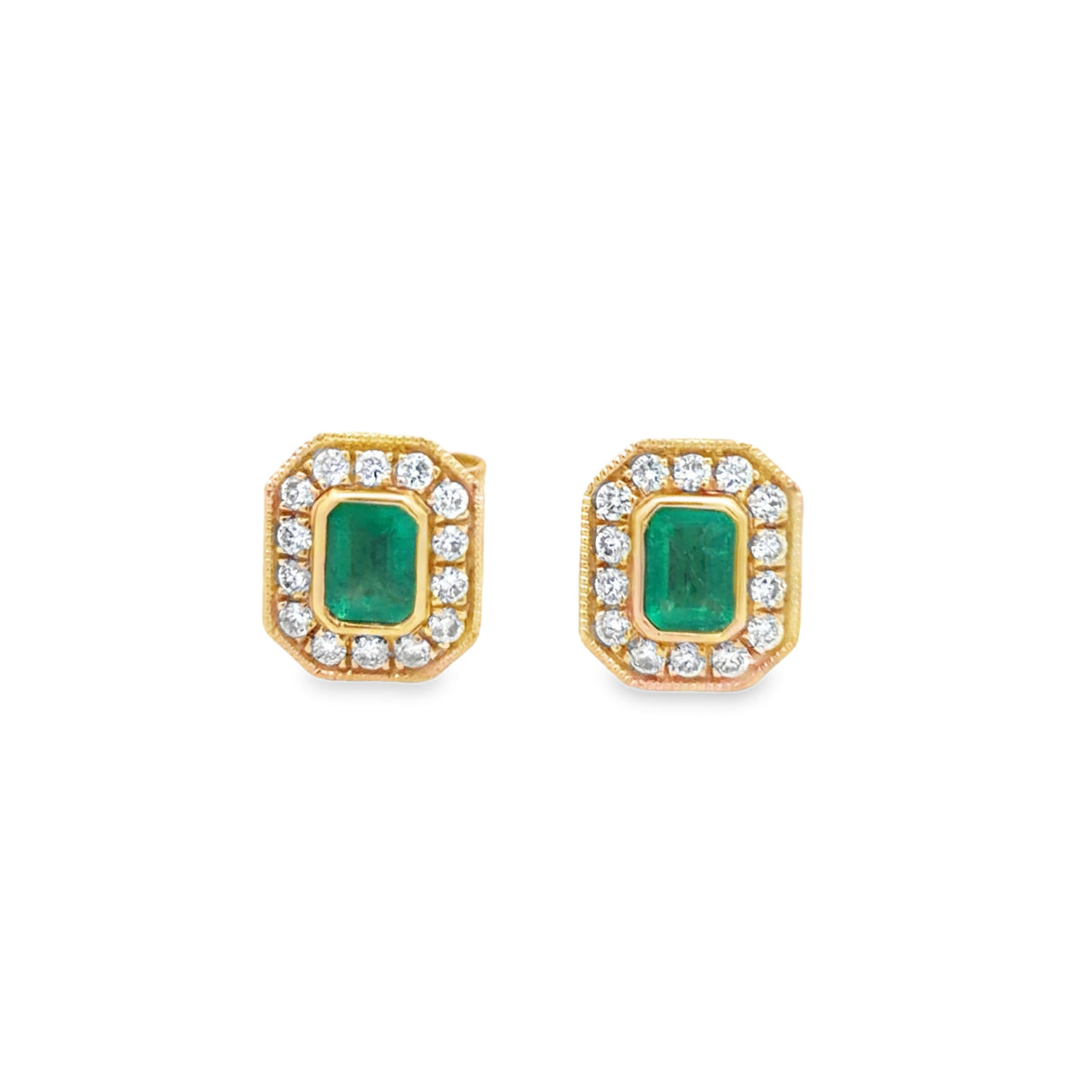 Emerald and Diamond Earrings in 18K
