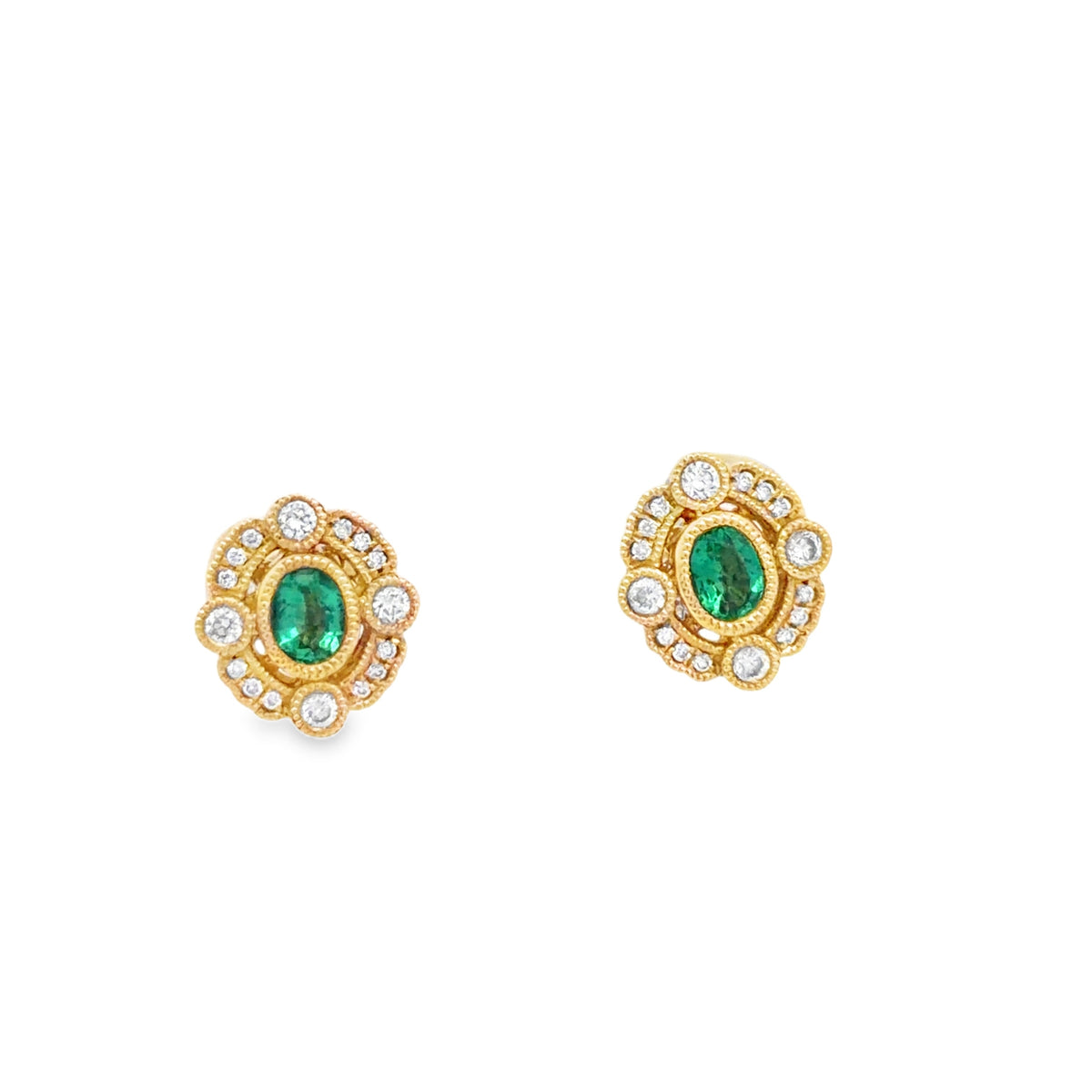 Emerald and Diamond Earrings in 18K