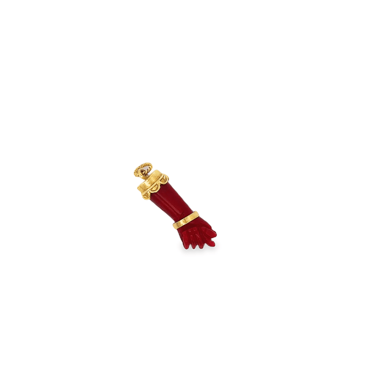 Vintage Coral Figa Charm in 18k