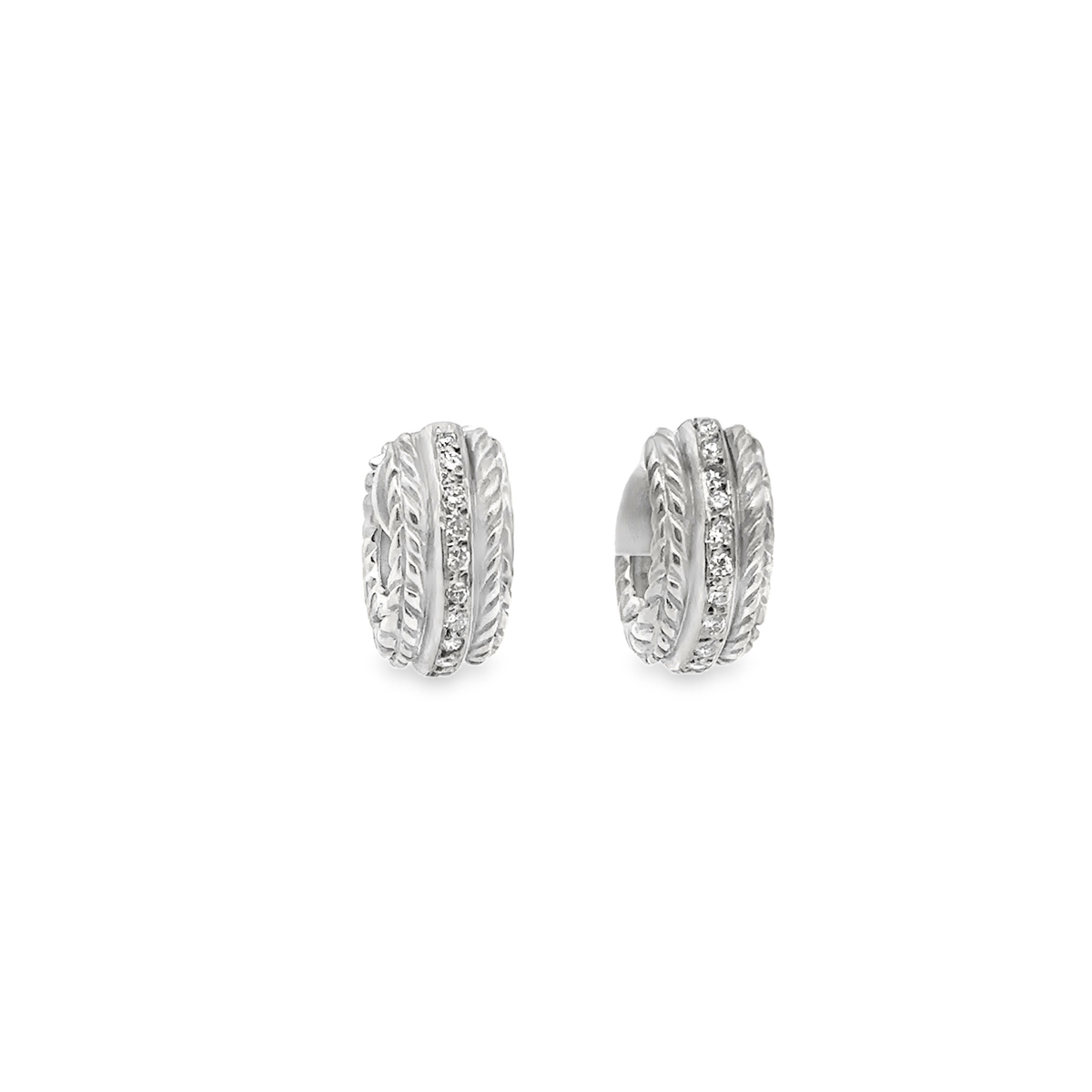 Vintage 18K Mahe Huggies with Diamonds