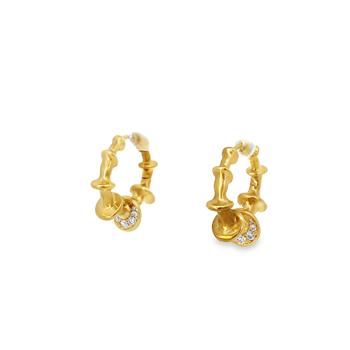 VRAM 'Chrona' Hoop Earrings with Diamonds in 18k Gold