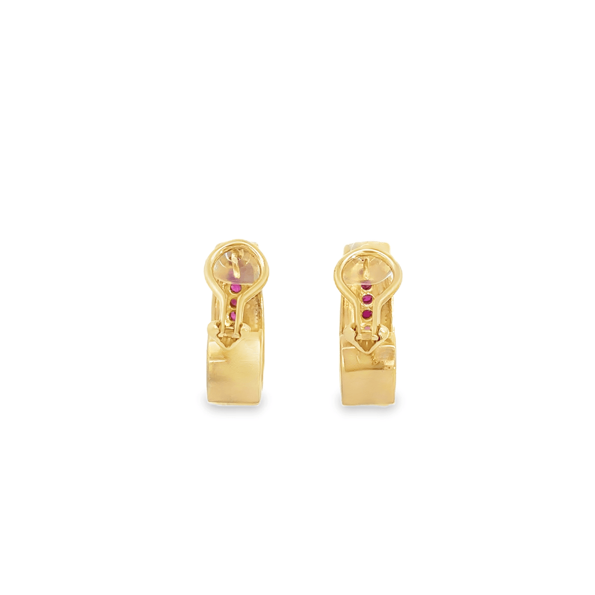 Vintage 1/2 Hoops with Rubies in 18k