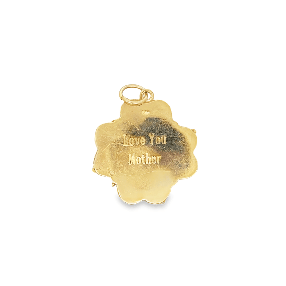 Vintage Clover 4 Locket Charm in 14k