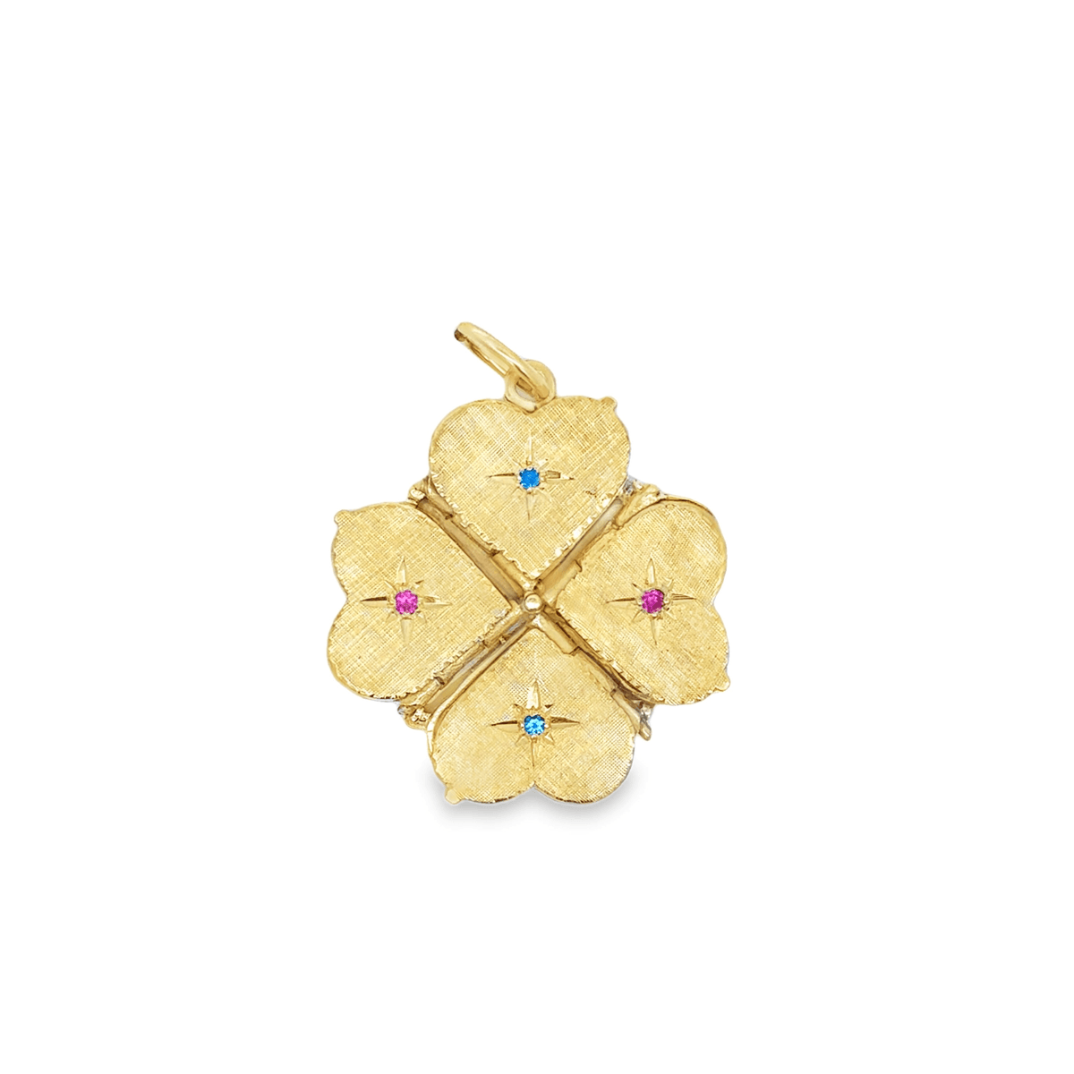 Vintage Clover 4 Locket Charm in 14k