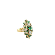 Load image into Gallery viewer, Vintage Emerald and Diamond Ring in 14K Circa 1980
