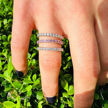 Load image into Gallery viewer, Set of 3 Eternity Bands, in Pink Sapphire &amp; 2 in Diamond in 18k
