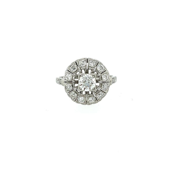 Vintage Deco Diamond Ring in Platinum