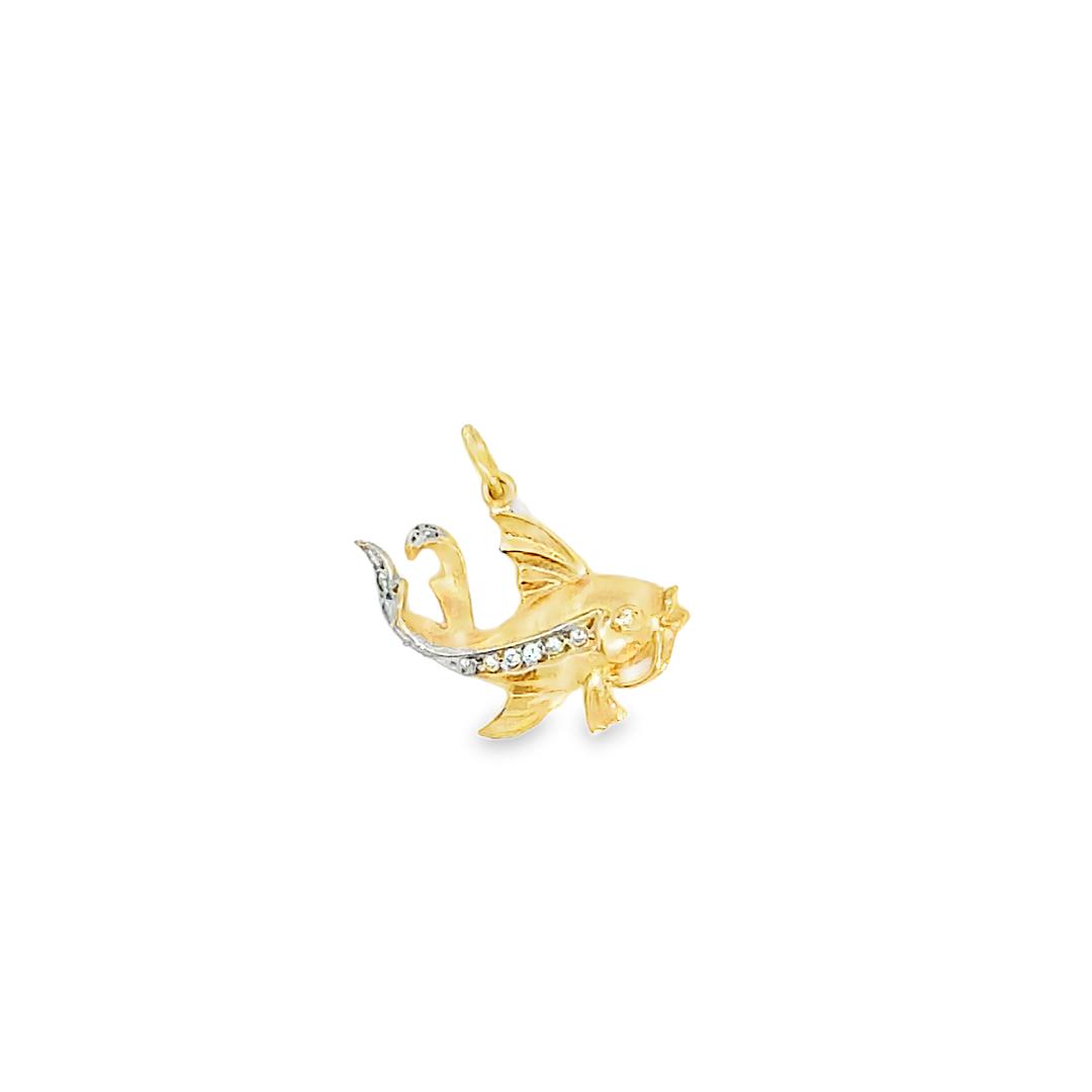 Vintage Fish with Diamonds in 14k
