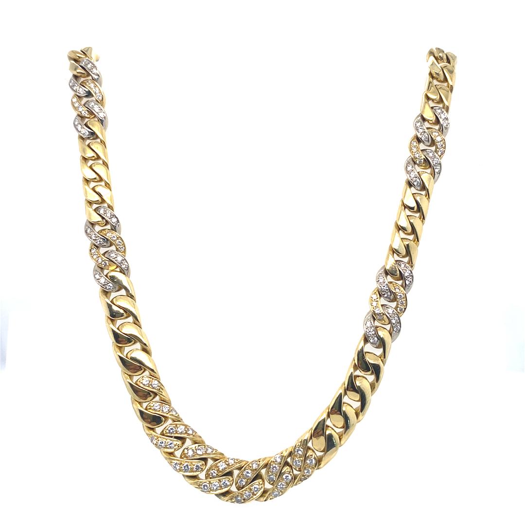 Vintage Diamond Curb Link Chain in 18k